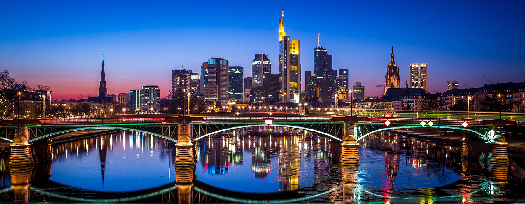 Frankfurt am Main bridge and skyscrape